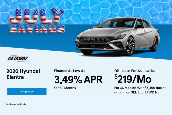 A lease & finance offer for a 2026 Elantra