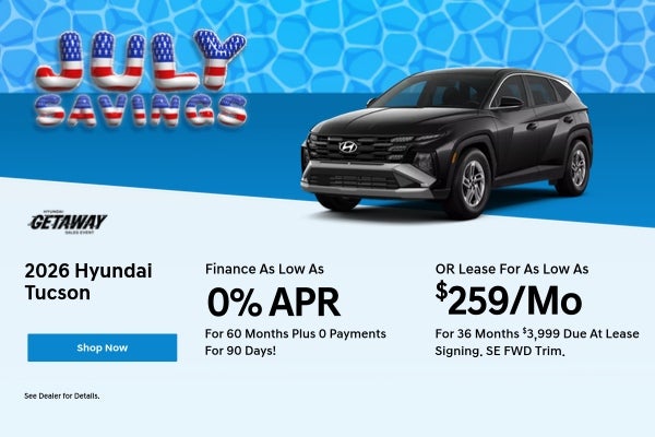 A lease & finance offer for a 2026 Tucson