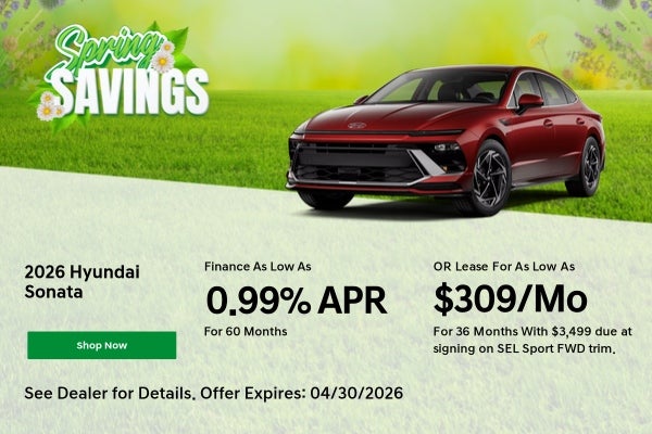 A 0.99% APR offer & $309/mo lease offer for 2026 Sonata